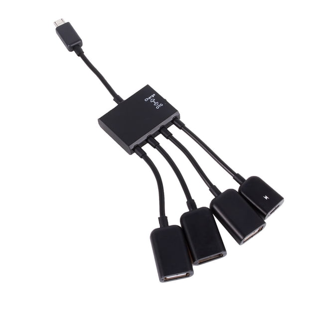 Micro USB OTG Connecteur Hub hôte, USB Conception de port Micro USB OTG Host Hub Adapter travail simultanément portable pour l'intérieur pour le bureau