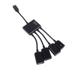 Micro USB OTG Connecteur Hub hôte, USB Conception de port Micro USB OTG Host Hub Adapter travail simultanément portable pour l'intérieur pour le bureau