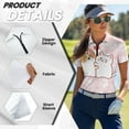thumbnail image 5 of COEQINE Women Short Sleeve Golf Shirts Soft 1/4 Zip Quick Dry Fit Golf Tops Dog Paw Print and Heart Pink Pattern Lightweight Moisture Wicking Polo Shirts for Valentine's Day, XS, 5 of 7