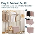thumbnail image 3 of Collapsible Storage Ottoman Foot Rest, Pink, 3 of 8