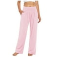 thumbnail image 1 of Pantalones de yoga anchos con bolsillos para mujer - Pantalones palazzo de cintura alta, poliéster/spandex, para todas las ocasiones - Tallas S-XXL, 1 of 6