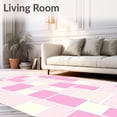 thumbnail image 2 of ODIKA 2'x3' Machine Washable Non-Slip Area Rug, Whimsical Patchwork Dreamscape with Irregular Interlocking Tiles High Traffic Rug with Pad, Pink, 470765, 2 of 8