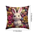 thumbnail image 3 of EGNMCR Easter Egg Floral Background Rabbits Pillowcase Polyester Sofa Decorative Cushion Cover Holiday Decorative Pillowcase Polyester Pillowcase, 3 of 6