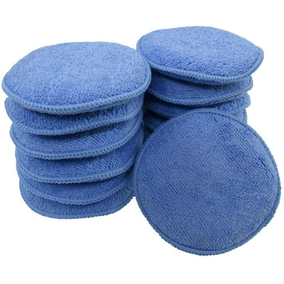 Car Wax Soft Sponges Microfiber Cleaning Polishing Sponge Wax Foam Sponge Applicator Microfiber Wax Applicator Pads for Cleaning, Waxes, Polishes, Paint Cleaner, Car Polish (12 pieces)