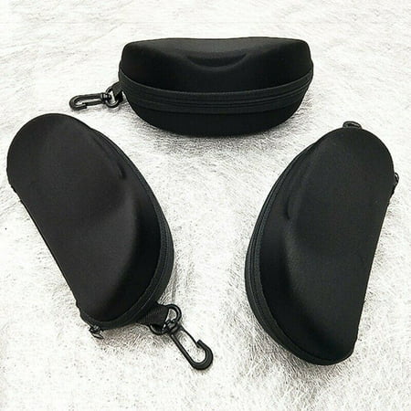 KABOER 1 Pack Black Glasses Eyeglasses Safety Zippered Hard Case Soft Case Carry Box