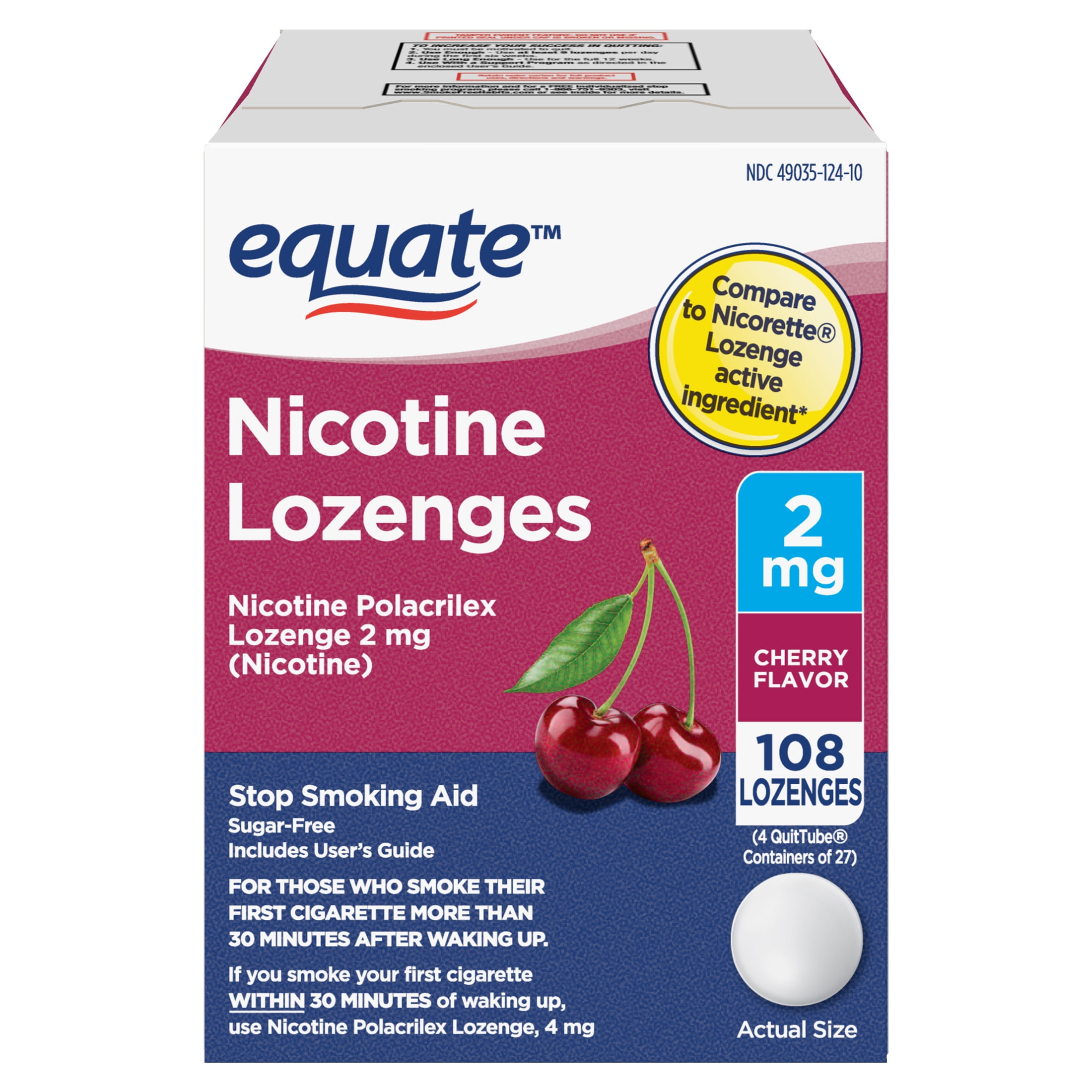 Equate Nicotine Lozenge 4 mg, Cinnamon Flavor, 108 Count – Stop
