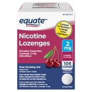 Equate Nicotine Lozenge 2 mg, Cherry Flavor, 108 Count – Stop Smoking Aid
