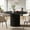 Black, variant on Tribesigns Black Round Dining Table for 4-6 People, 47.24-Inch Circle Wood Kitchen Table with Sturdy Fluted Metal Base, Modern Dining Room Furniture