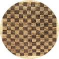 thumbnail image 1 of Ahgly Company Machine Washable Indoor Round Contemporary Saddle Brown Area Rugs, 4' Round, 1 of 7
