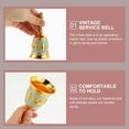 thumbnail image 2 of Retro Golden Hand Bell for Daily Use Zinc Alloy Clear Sound 3.5 Inches, 2 of 8