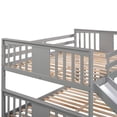 thumbnail image 4 of INCLAKE Kids MDF Pinewood Full-over-Full Low Bunk Bed with Ladder Gray, 4 of 6