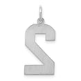 thumbnail image 3 of Sterling Silver Large Satin Number 2 Charm Pendant, 3 of 4