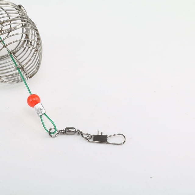 Yuarrent Jaula de cebo de pesca pequeña, jaulas de acero inoxidable, soporte de alimentador de método, conector, equipo de aparejos de Pescar S