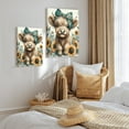 thumbnail image 2 of WFSposter Teal Highland Cow Wall Art Canvas Print Pictures 16"x24" Farmhouse Wall Decor Bedroom & Nursery Decor, 2 of 7