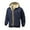 Blue, variant on Men's Embroidered Hooded Pullover Lined Jacket for Warm Winter Outdoor Casual Wear Soft Comfortable Lightweight Sweatshirt Oversized Pullover Long Sleeve Crewneck Casual Tops