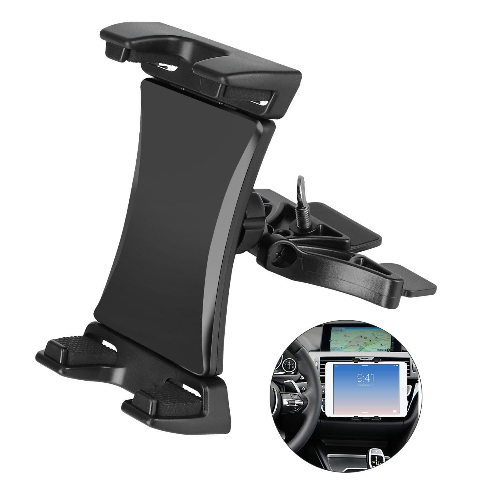 LinkStyle 2 in 1 CD Slot Tablet Car Mount 4-12 Tablets & Cellphones -Black Universal CD Player Car Phone Mount Compatible with Samsung Galaxy/iPad Mini/iPad Air/iPad Pro/iPhone Xs Max/XS/XR/GPS 