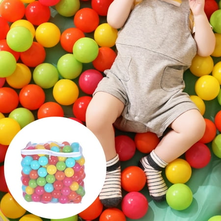 Travelwant 100Pcs Ocean Balls Phthalate Free BPA Free Crush Proof Plastic, Pit Balls - Bright Colors in Reusable Play Toys for Kids with Storage Bag