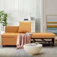 thumbnail image 7 of 4-in-1 Convertible Sleeper Sofa - Tangerine Yellow Sofa Bed with Adjustable Backrest for Small Spaces, 7 of 7