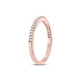 thumbnail image 3 of 10kt Rose Gold Womens Round Diamond Single Row Stackable Band Ring 1/8 Cttw, 3 of 4