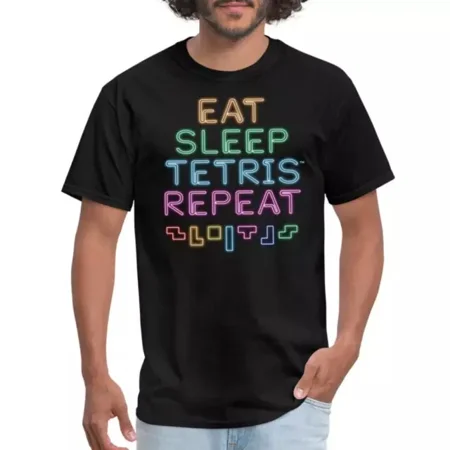 Eat Sleep Tetris Repeat Funny Gift Idea Tee Unisex S-5XL Hot Trending Shirt Vintage Birthday Gift