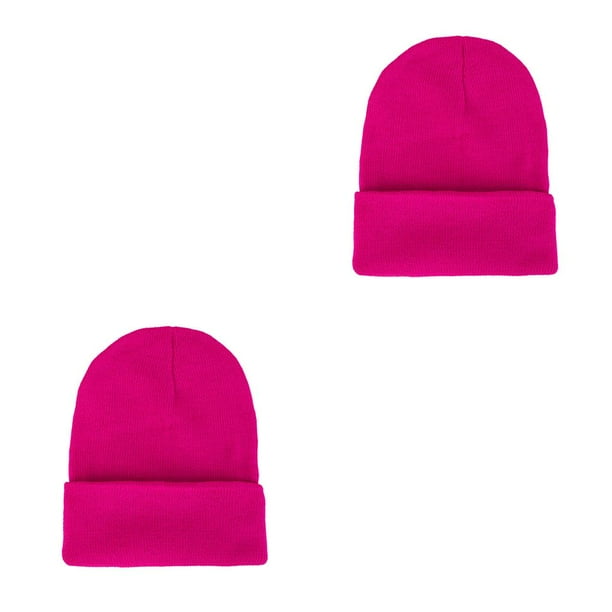Qarigey Beanie Hats Gorros de punto Gorro ajustable Color caramelo Térmico Multifuncional A prueba de viento Accesorios para el cabello Rosa roja Rosa roja 2piezas Qarigey CBP264999