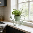 thumbnail image 2 of Green Iron Wrought Watering Can Flower Pot Decorative Iron Planter For Garden Or Balcony Wall Mount Rustic Farmhouse Style, 2 of 6