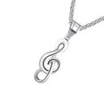 thumbnail image 4 of 1PC Creative Music Symbol Necklace Titanium Steel Male Neck Chain(Pendant+Chain), 4 of 8