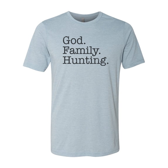Hunting Shirt, God Family Hunting, Christian Shirt, Country Shirt, Gift For Him, Hunting Apparel, Faith And Family, Christian Apparel, Hunt, Stonewash Denim, 2XL