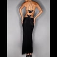 thumbnail image 4 of Vestidos Estampados para Mujer, Escote Sin Espalda, Adelgazantes Negro L, 4 of 10