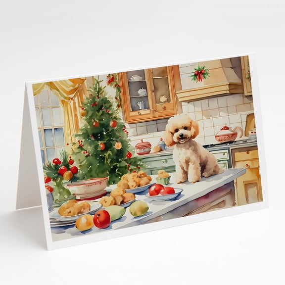 Poodle Christmas Cookies Greeting Cards Pack of 8 7 in x 5 in