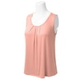 thumbnail image 3 of Doublju Women's Modest Sleeveless Full Shoulder High Neck Layering Shell PEACH XL, 3 of 5