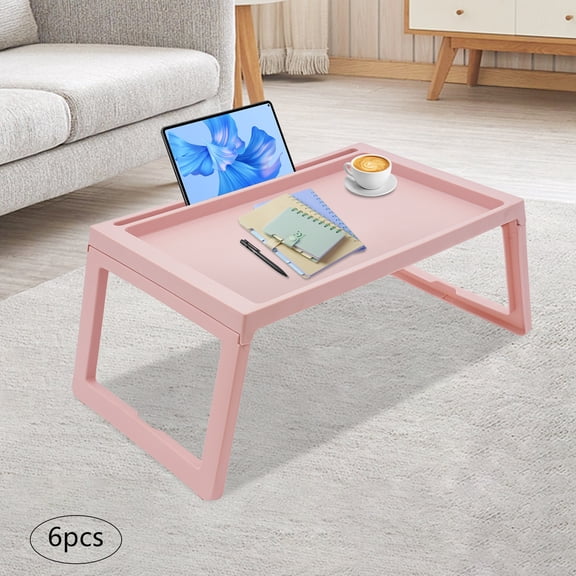 6pcs Lap Desks, Tray Folding Table, Foldable Laptop Desk Pink