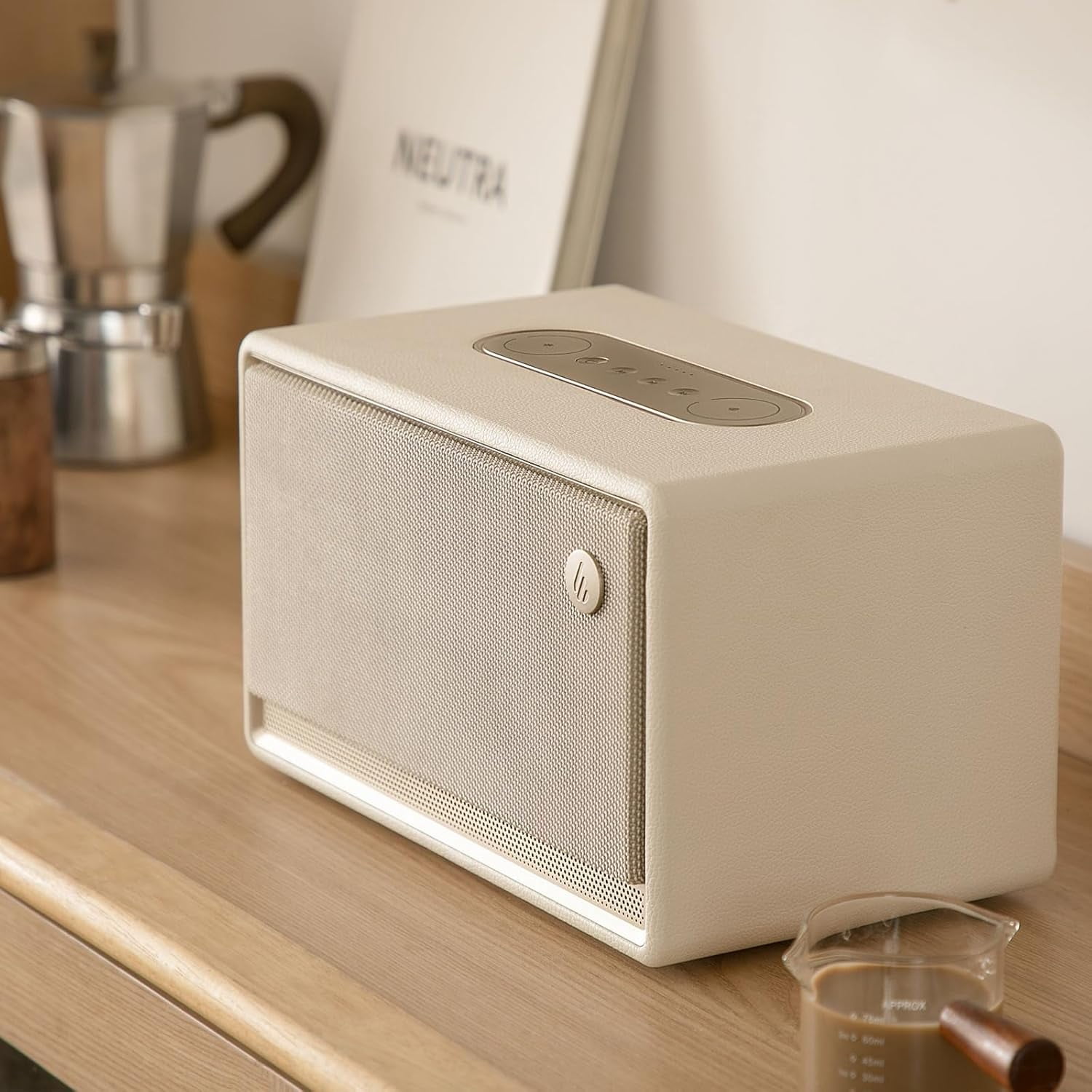 Restored Edifier ES300 Tabletop Wireless Speaker, Hi-Res Audio Bluetooth 5.3 & 12H Long Playtime, Crystal Clear Sound Multiple Connectivity for Home Office Outdoor Desktop (Refurbished)