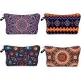 thumbnail image 1 of ZHAOCHENG 18*13.5*22cm, Bolsa de Maquillaje, Bolsa de Maquillaje Pequeña para Mujer de 4 Piezas, Estuche para Lápices con Bolsa de Cosméticos con Cremallera, Bolsas de Maquillaje de Lona Impresas y Bo, 1 of 5