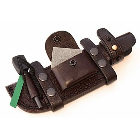 - CFK Cutlery Company USA Handcrafted RIGHT-HAND Scout Custom Handmade Premium BROWN Leather Tactical / Tracker Replacement Knife Sheath with Wet Stone & Fire Starter Rod Set CFK118 NEW DESIGN