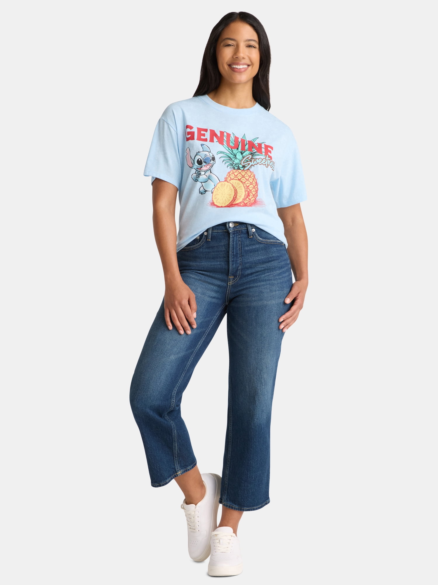 Disney Stitch Women’s Genuine Sweetness Graphic Tee, Sizes XXS-XXL