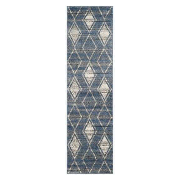 SAFAVIEH Tunisia Parker Geometric Area Rug, Light Blue/Cream, 9' x 12'
