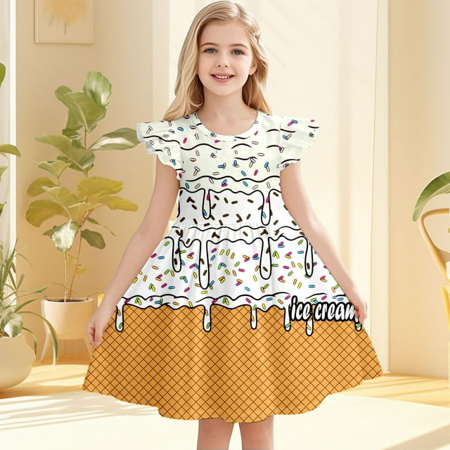 Robes pour Fille, Jolies Robes pour Filles, Robe d'Anniversaire pour Filles, Robes d'Été, Robe Chic, Robes pour Filles, Taille 9-10 Ans