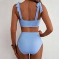 thumbnail image 4 of Delconic Women High Waist Bikini Set with Adjustable Shoulder Straps and Vertical Stripe Pattern Two Piece Swimsuit for Beach Pool, 4 of 4