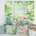 thumbnail image 2 of Designart ' Yellow Flowers, Tropical Foliage With Flamingo I ' Modern Canvas Wall Art Print, 2 of 3