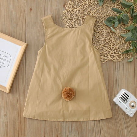 

Cathalem Toddler Girl Princess Toddler Kids Baby Girls Easter Cartoon Bunny Rabbit Sleeveless Princess Dress Girl Party Dresses Beige 6-12 Months
