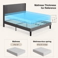 thumbnail image 5 of Full Size Bed Frame, Bed Frame with Wingback Headboard Hold 850 lbs, Dark Gray, 5 of 8