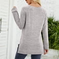 thumbnail image 4 of Women Pullover Casual T-Shirts Crew Neck Long Sleeve Solid Color Loose Tunic Top, 4 of 5