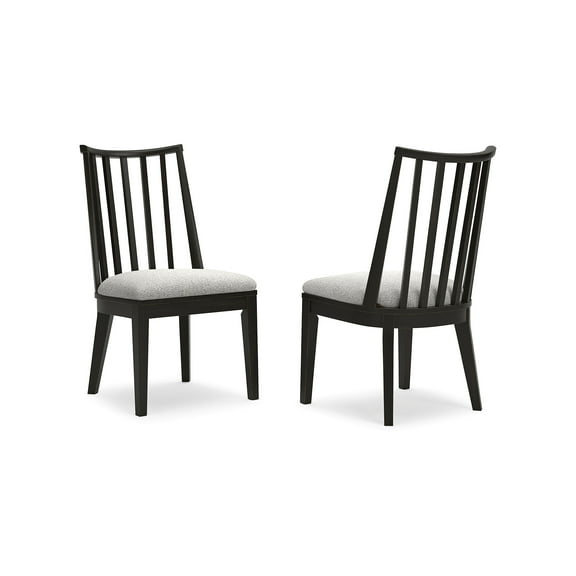 Signature Design by Ashley Galliden Curved Back Dining Chair, Set of 2, Black