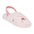 thumbnail image 4 of Kensie Cute Cross Strap Faux Fur Home Slippers, Blush (Women's), 4 of 9