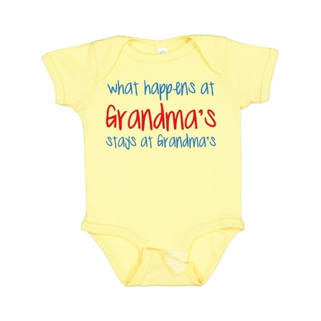 

Inktastic What Happens at Grandma s Gift Baby Boy or Baby Girl Bodysuit