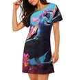 thumbnail image 2 of Fotbe Lively Cute Turtle Pattern Women's Cotton Nightgown Sleepwear Short Sleeves Shirt Casual Print Sleepdress, 2 of 6
