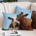 thumbnail image 2 of Brown Cows Pillow Covers King, Country Elegant Farmhouse Modern Art Soft Brushed Microfiber Breathable Throw Pillow Covers, Decorative Pillowcase with Zipper for Couch Sofa Bedroom 20"x36", 2 of 9