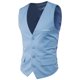 thumbnail image 1 of Chaleco de traje liso con cuello en V para hombre - Chaleco de boda ajustado - Chaleco formal de poliéster para negocios, tallas M-XXXXXXL, 1 of 4
