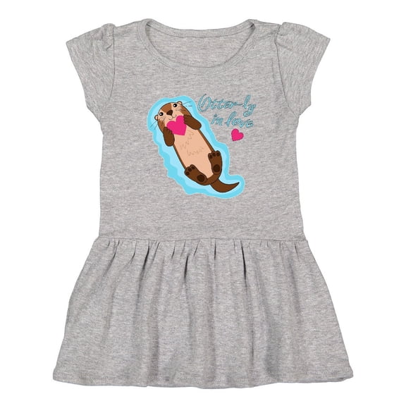 Inktastic Otter-ly in Love-otter with Heart Girls Toddler Dress